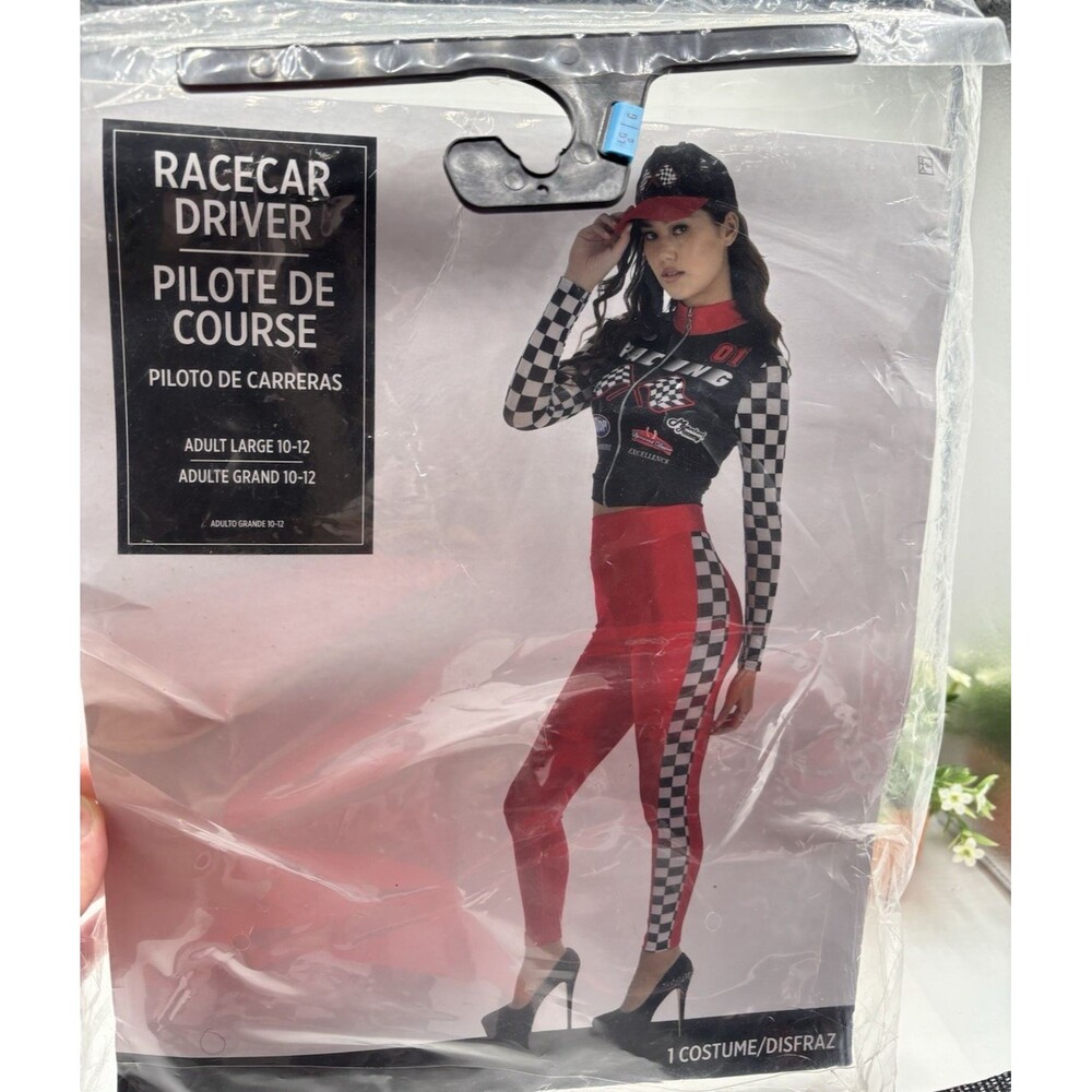 Race Car Driver Sexy Halloween Cars Costume Woman Large 3 Pcs. Movie Party  NWT